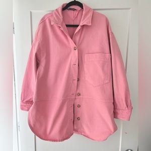 Zara pink corduroy button up